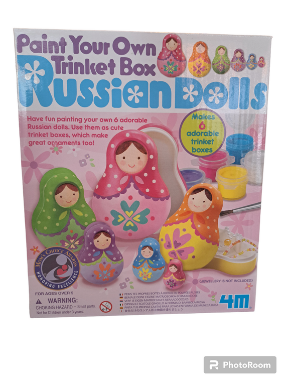 Paint Your Own Trinket Box Russian Dolls