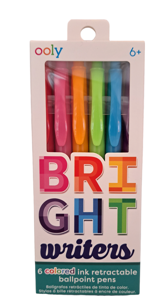 Bright Writers - Coloured Ink Retractable Ballpoint Pens