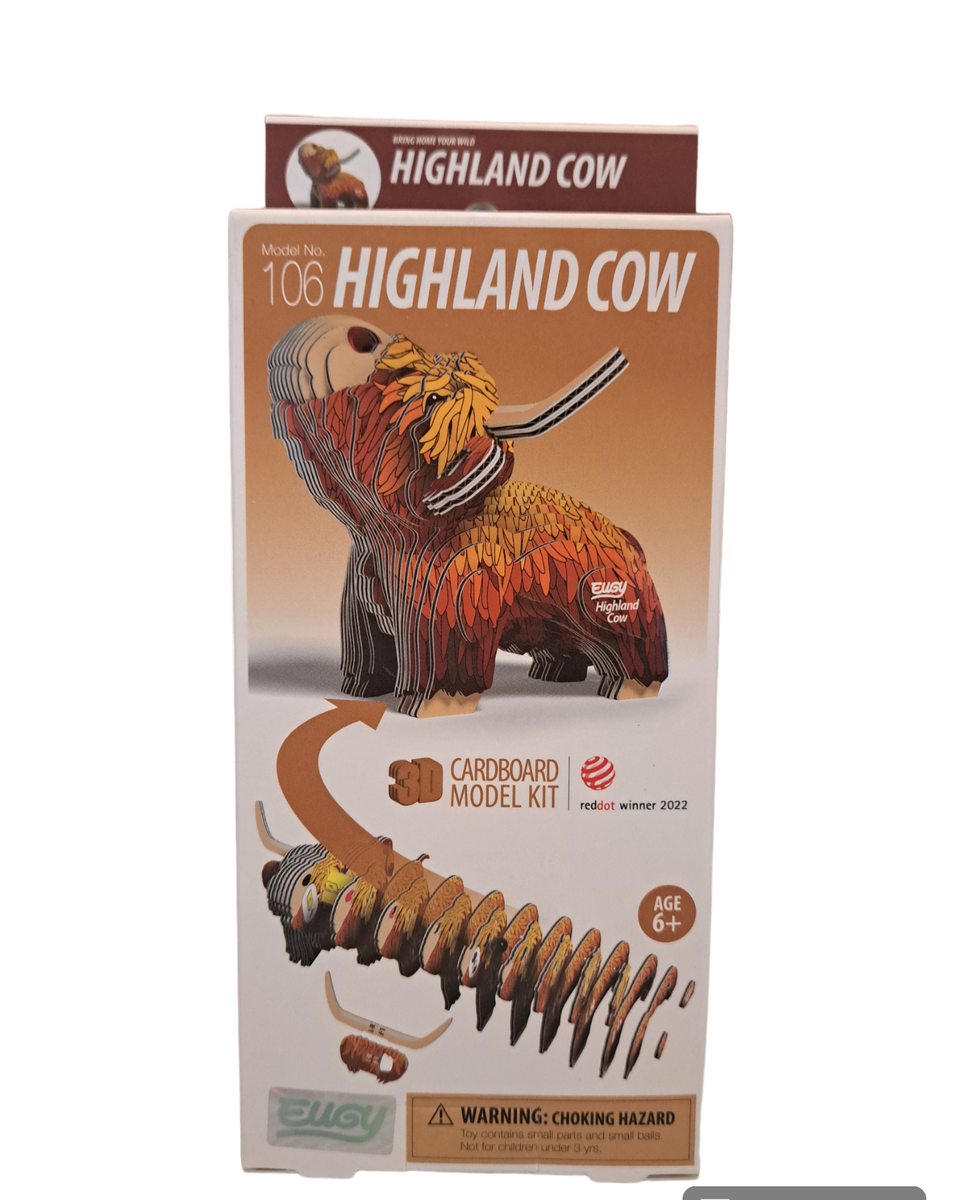 Eugy 3D Cardboard Model Kits - Highland Cow – Secret Garden Toys