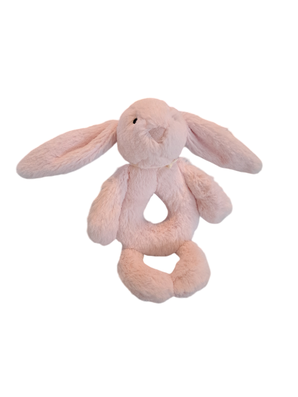 Bashful Pink Bunny Ring Rattle