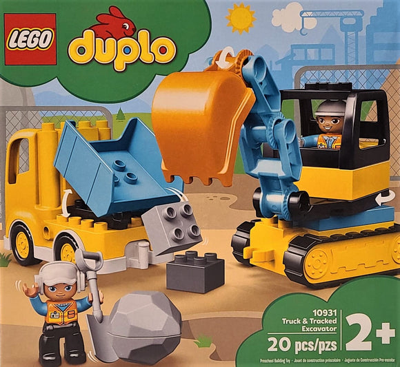 Lego Duplo 20pcs Truck and Tracked Excavator
