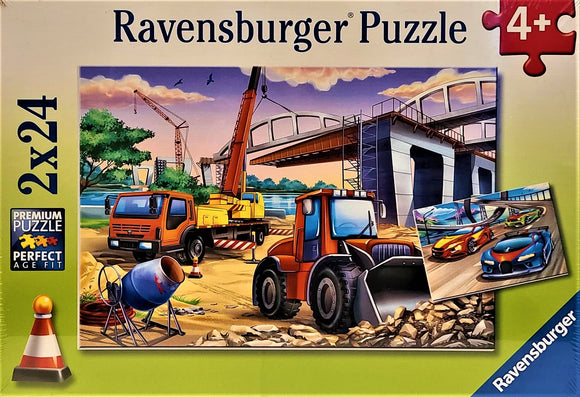 Ravensburger Puzzle 2x24pc Construction and Cars