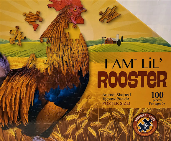 Animal-Shaped 100pc Jigsaw Puzzle - I am Lil' Rooster
