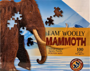 Animal-Shaped 100pc Jigsaw Puzzle - I am Wooly Mammoth