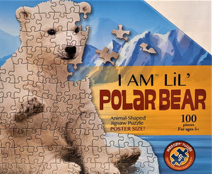 Animal-Shaped 100pc Jigsaw Puzzle - I am Lil' Polar Bear