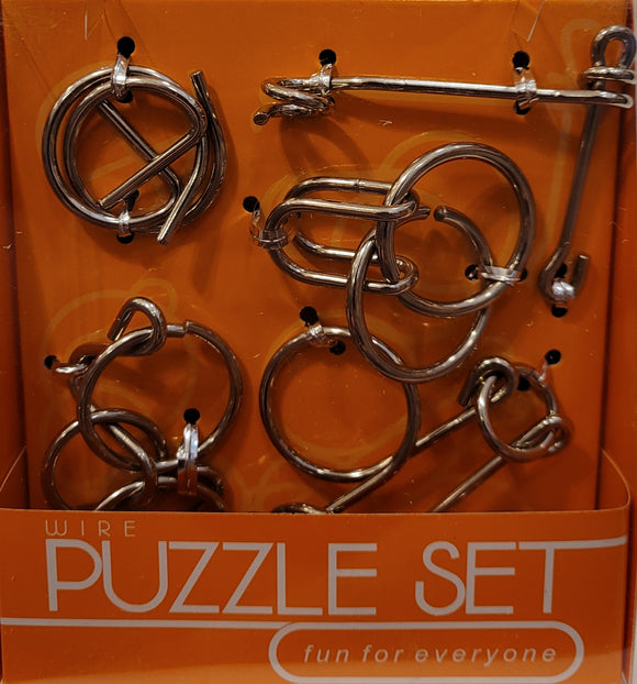 Orange Wire Puzzle Set
