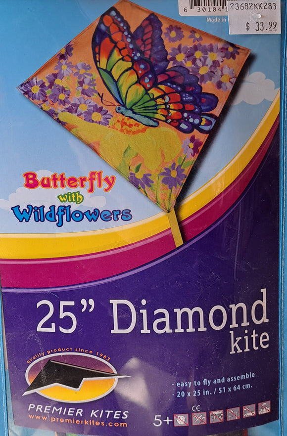 Premier Diamond Kite - Butterflies with Wildflowers