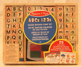 Deluxe Wooden Stamp Set ABC 123