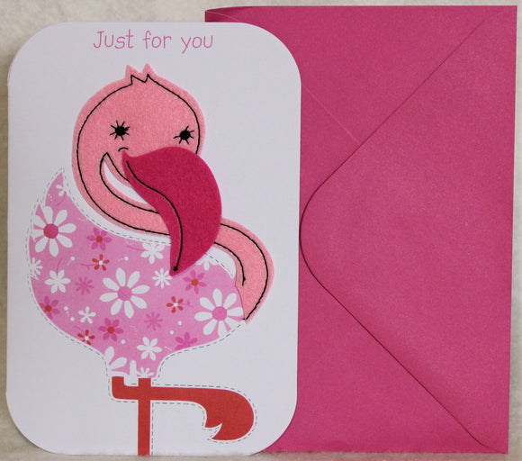 Second Nature Birthday Card Flamingo