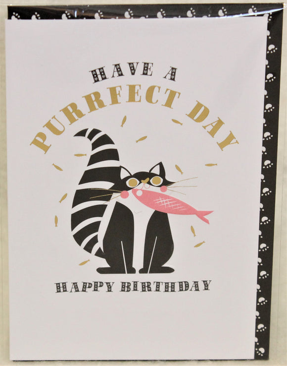 The Art File Birthday Card - Purrfect Day