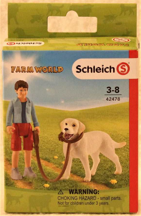 Schleich Farm World - Walking with Labrador Retriever
