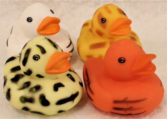 Mini Animal Print Rubber Duck