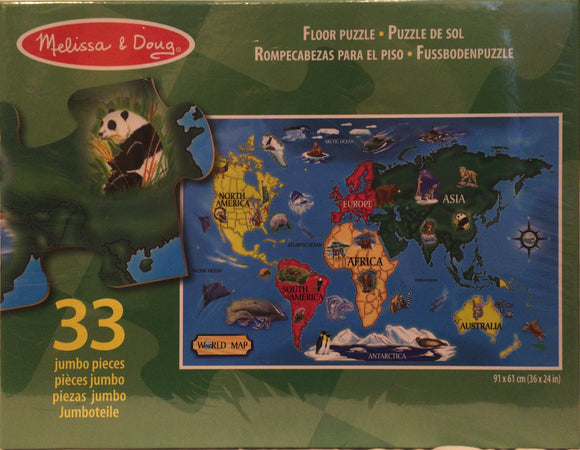 World Map Puzzle 33 Jumbo Pcs